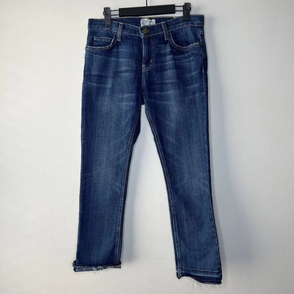 Current Elliot The Cropped Straight Leg Women’s Sz 26 Medium Dark Wash Relaxed